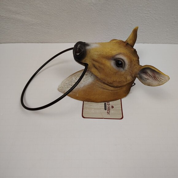 Red Shed Doe Deer Towel Ring Holder Rustic Hunting Cabin - Picture 2 of 12